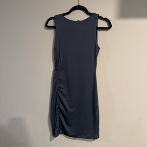 Grey Ruched Bodycon Dress - Size Small